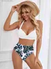 Dames Badmode Sexy Hoge Taille Bikini 2024 Nieuwe Halter Vrouwen Badpak Vrouwelijke Bikini Set Print Body Badpak Zomer Biquini XXL Q240306