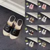 2024 sandali da donna di lusso pantofole ricami firmati diapositive espadrillas infradito trapuntate floreali infradito a strisce in pelle da spiaggia fiori di paglia muli mocassini scarpe di marca