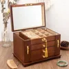 Jewelry Pouches Wooden Box Organizer Luxury Set Multi For Women Layer Large Capacity Display Rack Dust Proof Boxs