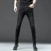 Jeans de créateur de mode vintage mens de neige pantalon stretch coréen pantalon masculin classique slim denim pantalon 240227