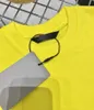 Camisetas 2022ss amarelo crianças primavera verão high-end camisetas bordado letras padrão camisetas meninos e meninas top tees crianças camiseta tamanho solto 100-140cm 240306