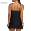 Купальники Soild Black Tankini Set 2021 Женский топ на шнурке с шортами Skrit Купальник Лидер продаж Бикини из двух частей Купальный костюм