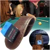 Accessoires de billard Clip de craie Piscine Billard Snooker Cuir Support de ceinture magnétique Poudre Sac portable 240219 Drop Delivery Sports Dhdgf