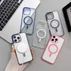 Matte Magnetic Clear Phone Case For iPhone 15 14 Pro Max 11 12 13 Pro Max XR XS 7 8 Plus X Shockproof Acrylic Cover Coque in Retail Box 100pcs