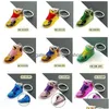 Keychains Lanyards Keychains Lanyards Designer 83 Styles 3D Basketball Shoes Keychain Stereoskopiska sneakers för Women Bag Pendant M DHMKJ