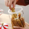 Bouteilles de stockage pot hermétique carrousel Biscuit café réservoir Transparent résistant à l'humidité boîte à bonbons en verre LH