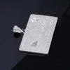 Anpassad is ut kreditkortskedja Pendant 925 Sterling Silver Baguette Initial VVS Moissanite Diamond Pendant Link Chain Hip Hop