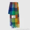 designer scarf 2023 fashion Europe latest autumn and winter multi color thickened Plaid womens scarf with extended Plaid shawl couple warm scarf 6YN6B