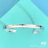 Bracelet de créateur Tiffay série 1837 en argent sterling s925, ouvert, mode, cadeau simple et généreux pour hommes et femmes