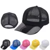 Berretti da baseball Berretto da baseball a rete intera Tinta unita Visiera trasparente Protezione solare Snapback Cappello per papà A0NF