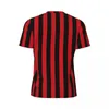 Men's T Shirts Vertical Striped T-Shirt Red And Black Stripes Novelty Sportswear Short-Sleeve Quick Dry Tshirt Summer Vintage Tees