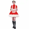Mini sukienka z palerami fartuch Sissy krótkie sukienka z krótkim rękawem błyszcząca pvc turtleneck lolita puff rękawa cosplay kostiumy plus rozmiar