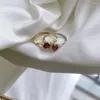 Klaster Pierścienie S925 srebrny pierścień mody urok biżuterii w kształcie serca otwarty hipoalergiczny dla kobiet prezent ślubny zaręczynowy