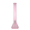 Vintage PREMIUM PURE Glass Bong Water Hookah PURPLE PINK FROST Sandblasted 14inch 18inch height Original Glass Factory made can put customer logo by DHL UPS CNE