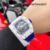 Montre suisse montre femme RM montre homme série Rm055 céramique blanche Japon édition limitée manuel mécanique mode décontracté ensemble de montre pour hommes