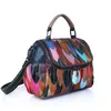 Вечерние сумки из овчины, цветные, на одно плечо, винтажная сумка через плечо, модная роскошная сумка-мессенджер с разноцветными листьями