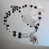 Pendentif Colliers Y2K Noir Perle Araignée Mosaïque Clavicule Chaîne Gothique Hip Hop Halloween Bijoux Cadeau Pour Femmes 2024