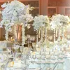Vase à colonnes en acrylique transparent pour cérémonie de mariage, 4 pièces, transparent, sur pied, pour scène de fond de mariage, 240228