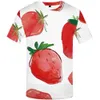 Mäns T-shirts Kyku Strawberry Fruit Print T-shirt för män Womens Style Par Wear Hot Item