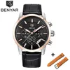 Benyar Luxe Merk Mannen Horloges Set Volledig Stalen Sport Polshorloge Heren Militaire Horloge Man Quartz Klok Relogio Masculin236L