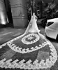 Magnifiques voiles de mariage de 5M avec bord en dentelle, longue longueur cathédrale, une couche de tulle, voile de mariée sur mesure avec peigne1657938