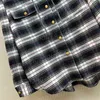 High Quality Soft Designer Shirts with Hat Printing Check Pattern Shirt Jacket with Gold Button 25595 26449