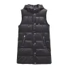 Gilet da donna Gilet Moda Inverno Ecopelle Giacca lunga imbottita Cappotto con cappuccio Vintage Maniche PU Gilet femminile Abiti chic Top