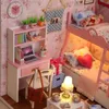 Arkitektur/DIY House Baby House Mini Miniature Doll House Diy Small House Kit Production Room Princess Toys Home Bedroom Decoration With Furniture w