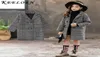 Keelorn Cabin Girls Coat Autumn Winter Korean Big Children039s Woolen coat Pocket version gray plaid houndstooth Outerwear Clot2292256