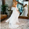 2022 Kapalı Omuz Boho Dantel Plaj Gelinlik Bohemian Gelin Gown Plus Boyutu Pogerya Kadın Vestidos de Noiva Mariage4565273 281p