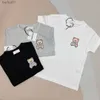 티셔츠 고급 디자이너 어린이 여름 옷을위한 여름 옷 아이 티셔츠 브랜드 소년 소녀 짧은 슬리브 부티크 도매 의류 240306