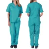 Ternos de alta qualidade enfermeira uniforme médico pet grooming cuidados workwear conjunto esfrega sala cirurgia vestido cirúrgico manga curta calças elásticas