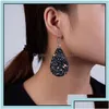 Dangle Chandelier Dangle Chandelier Boucles d'oreilles Bijoux 12 Styles Bohême Goutte d'eau En Cuir Pour Femmes Paillettes Pu Saint Valentin Mode Dhlwx