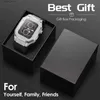 Apple 9 8 7 6 5 44 45mm Luxury Rubber Stainless Steenless Stainless Stainless Setler I Series Alloy Accessories L240307用のWatch Bands Mod Kitケースセット