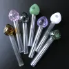 Strawberry Smoking Pipes Multicolor Pyrex Glass Oil Burner Pipes Straight Type Glass Pipes New Arrivals 10pcs SW42 LL