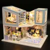 Arkitektur/DIY House Baby House Kit Mini DIY Handmade 3D Pussel Assembly Building Villa Model Toys Home Bedroom Decoration With Furniture Wood CRA