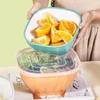 Bowls Stackable Square Plastic Bowl Transparent With Lid Large Opening Space-saving Meal Prep Salad Kitchen Supply