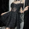 유럽 ​​및 미국 스타일의 국경 여성 드레스 가을 New Dark Halloween 고딕 양식 여성을위한 짧은 드레스