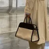 Cowhide Tote Canvas The Row Bag Women Premium ny hög kapacitet Margaux handväska hög kvalitet