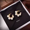 Stud Designer boucles d'oreilles Stud marque boucles d'oreilles boucles d'oreilles haute Designer boucle d'oreille classique or perle bijoux femmes cadeaux de mariage présente 240306