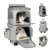 Cat Carriers Pet tillhandahåller stor kapacitet dubbelskiktspåse lätt att sätta två ryggsäckar vikbara Oxford tyghund vagn