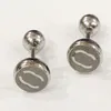 18K Gold Titanium Steel Designer Earrings Design Brand Letter Studs Diamond Stud Men Womens Earring Wedding Jewelry Birthday Party Gifts Accessory