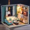 Architektura/DIY HOUSE DLOUD HOUSE MIRES MINIATURE DLOUGHOUS DIY Miniaturowy pokój domowy Casa dla dzieci DIY Dollhouse H18-2