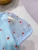 Luxo bebê renda saia vestido de princesa vestidos de menina tamanho de renda 100-160 cm crianças roupas de grife doces bordados criança vestido 24mar