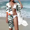 Couverture Boho maillot de bain couverture Ups femmes Floral Kimono imprimé Cardigan pure maillot de bain couverture ample décontracté plage Resort porter
