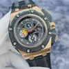 Business-Uhr, Chronograph, AP-Uhr, Royal Oak Offshore-Serie 26290RO, geschmiedeter Carbonring, 18-karätiges Roségold-Material, Timing, automatische mechanische Herrenuhr, 44 mm