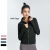 Lu Align T-shirt da donna Outfit Giacca sportiva Slim Fit Senso del design Elastico Quick Dry Yoga Top Corsa Fitness Cappotto Camicia a maniche lunghe Jogger Gry Lu-08 2024