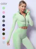 Lu Align Woman Seamless 23st Set Women Workout Outfits Sportswear Gym Fitness Long Sleeve Crop Top High Midist Leggings Sports Suits Jogger Jogger Gry Lemon Lady Gry S