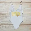 Kadın Mayo S-3XL Tek Parça Mayo Gelin Kadın Takım Takım Takım Seksi Yastıklı Bikini Plaj Giyim Yaz Düğün Partisi