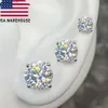 Stud Classic Mossanite Screw Back Earrings Luxury 925 Sterling Silver Moissanite Ear Stud 240306